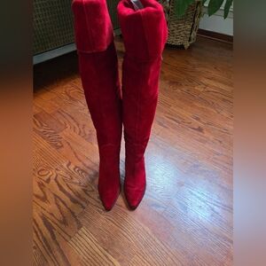 VTG 80s/90s Red Suede Pirate Boots // Made in Spain // Size 7M